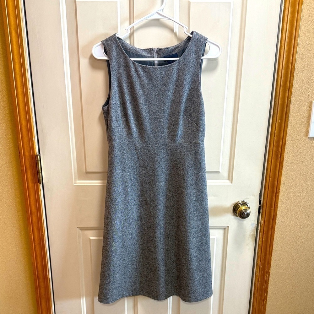 Vintage J Crew Wool Fully Lined Gray Sleeveless Sheath Column Dress size 2